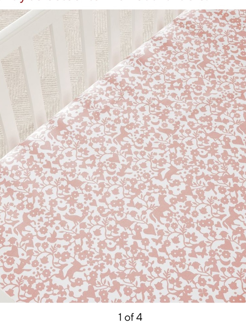 Pottery Barn Kids Julia Berolzheimer Ditsy Floral Organic Crib Fitted Sheet pink